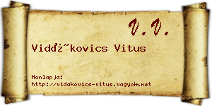 Vidákovics Vitus névjegykártya
