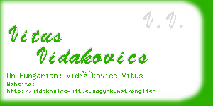 vitus vidakovics business card